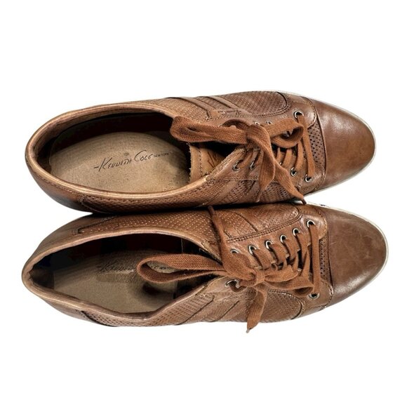 Kenneth Cole New York Size Mens Size 9.5 M Brown Leather Sneakers - Picture 8 of 9